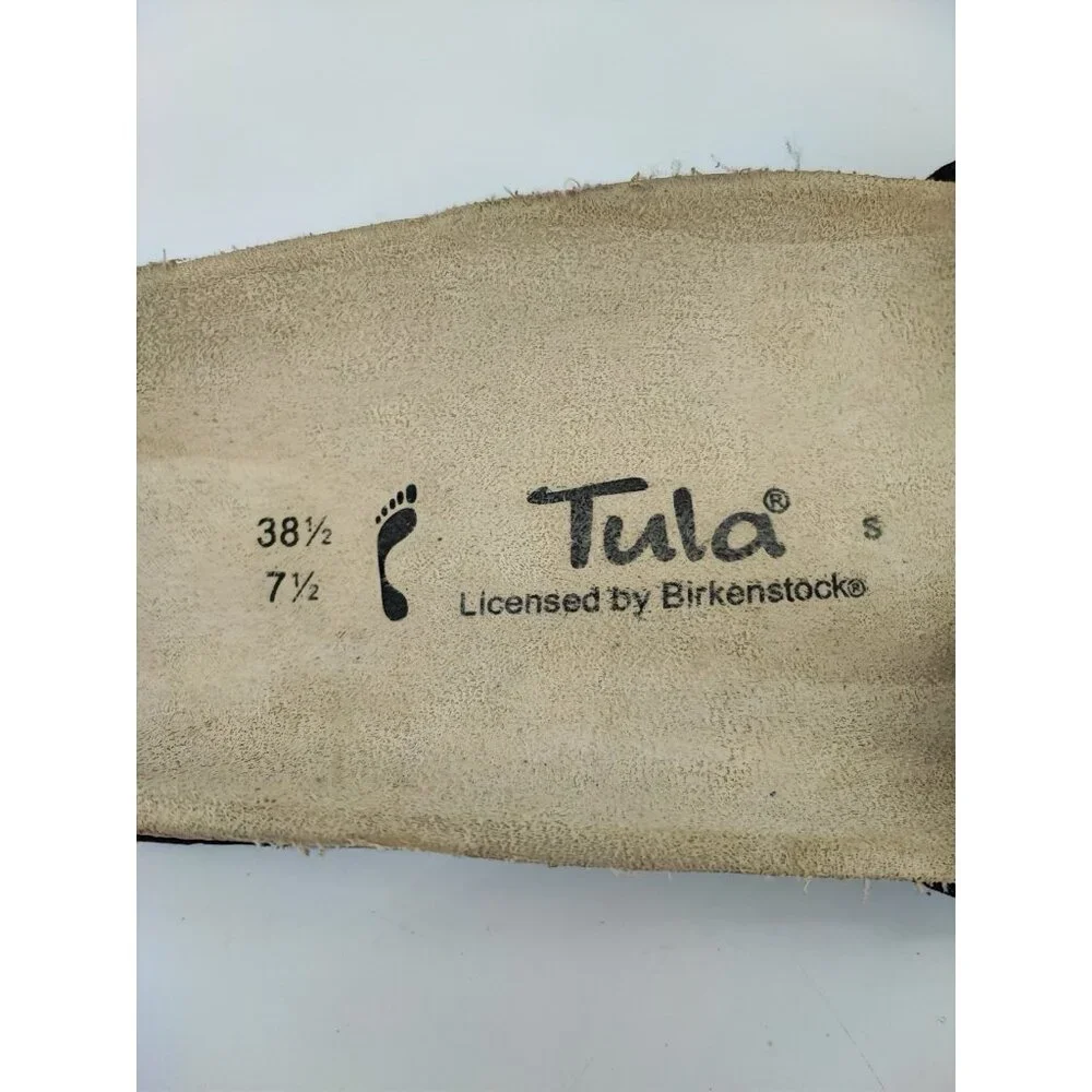 Tula by Birkenstock Women's Madrid Black Leather Slide Sandals Size 7.5 US - Picture 8 of 8